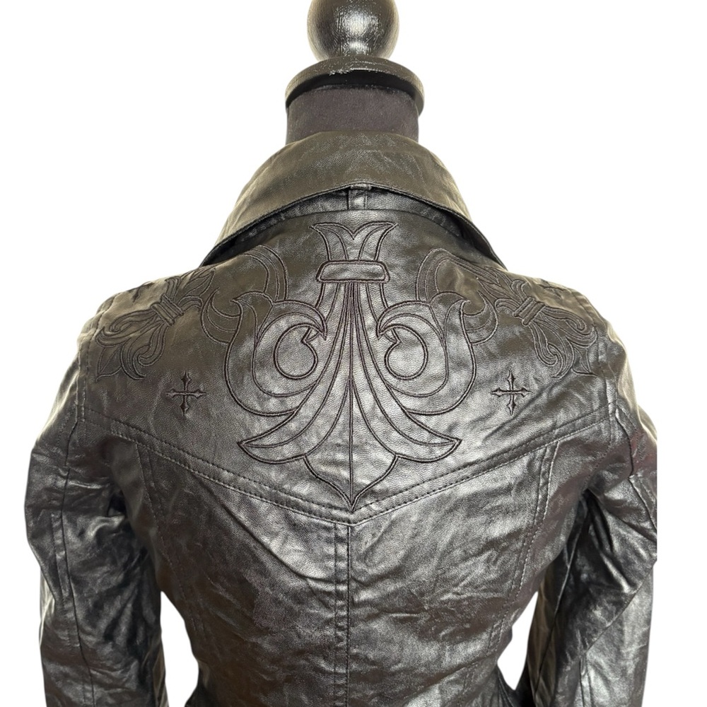 Affliction Black Premium Women's Medium Black Genuine Leather Jacket - Picture 8 of 9